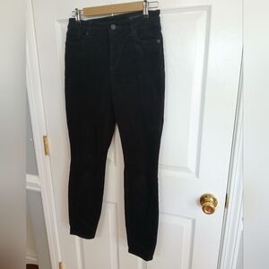 All Saints Women's Miller Black Corduroy Pants Size 27 Quiet Luxury Casual